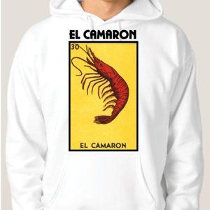 El Camaron Loteria Hooded Mexican Bingo Short Sleeve Celebration Lottery Shrimp